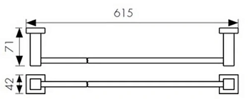 Полотенцедержатель Kaiser KH-2307 прямой хром латунь Полотенцедержатель Kaiser KH-2307 прямой хром латунь