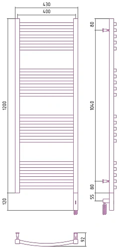 Полотенцесушитель электрический Сунержа Аркус 3.0 1200х400 МЭМ правый 00-5705-1240 Без покрытия Полотенцесушитель электрический Сунержа Аркус 3.0 1200х400 МЭМ правый 00-5705-1240 Без покрытия