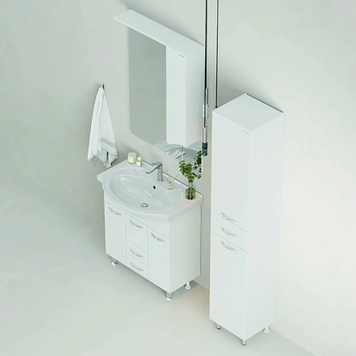 Шкаф-пенал Onika Модерн 36 см 403602 напольный, белый, с бельевой корзиной, левый Шкаф-пенал Onika Модерн 36 см 403602 напольный, белый, с бельевой корзиной, левый