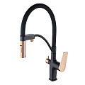 Смеситель для кухни Lemark Bronx LM3761BLR с подключением к фильтру, черный/золото Смеситель для кухни Lemark Bronx LM3761BLR с подключением к фильтру, черный/золото