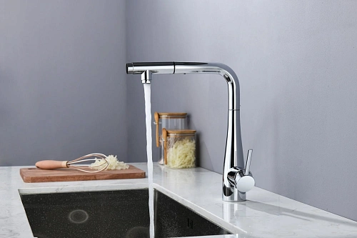 Смеситель для кухни AQUAme Cucina AQM9902CR с выдвижным изливом, хром Смеситель для кухни AQUAme Cucina AQM9902CR с выдвижным изливом, хром