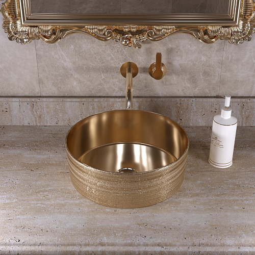 Раковина GROSSMAN Color GR-5010GG (355x355x115) золото Раковина GROSSMAN Color GR-5010GG (355x355x115) золото