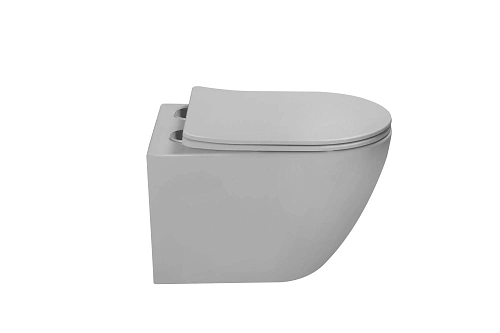Унитаз подвесной Vincea Globo VT1-14TMG Tornado, серый матовый, ультратонкое soft-close сиденье Унитаз подвесной Vincea Globo VT1-14TMG Tornado, серый матовый, ультратонкое soft-close сиденье
