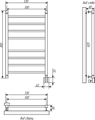 Полотенцесушитель электрический EWRIKA Деметра LP 80х50, белый R 536087 Полотенцесушитель электрический EWRIKA Деметра LP 80х50, белый R 536087