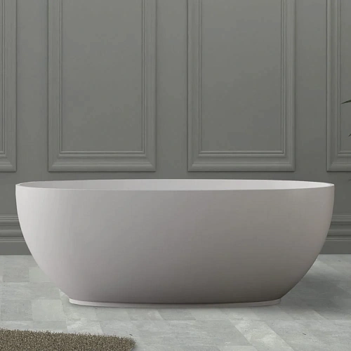 Ванна отдельностоящая ABBER AS9641-1.5 150x78 универсальная, белая матовая, искусственный камень Ванна отдельностоящая ABBER AS9641-1.5 150x78 универсальная, белая матовая, искусственный камень