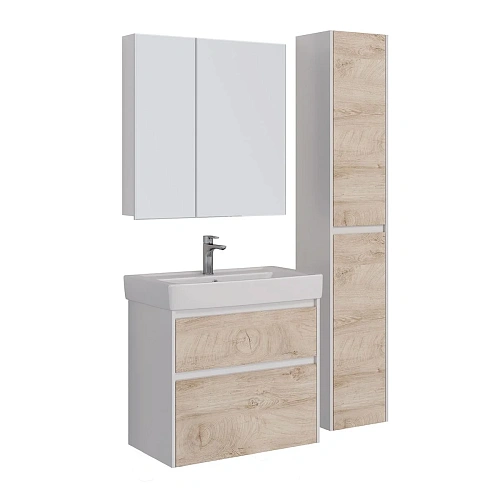 Тумба под раковину Lemark COMBI 80 см подвесная/напольная, дуб кантри/белый LM03C80T-dub Тумба под раковину Lemark COMBI 80 см подвесная/напольная, дуб кантри/белый LM03C80T-dub