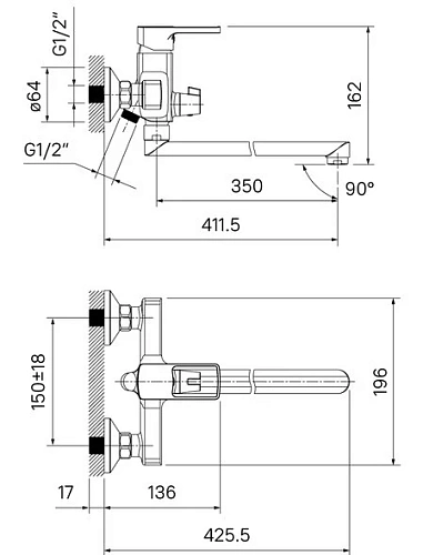 Смеситель для ванны IDDIS Bild (BILSB00i10WA) Смеситель для ванны IDDIS Bild (BILSB00i10WA)