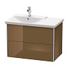 Картинка анонса товара «тумба под раковину duravit xsquare xs418406161 подвесная 81 см коричнево-оливковый глянцевый»