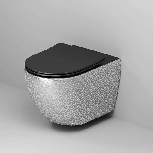 Унитаз подвесной GROSSMAN GR-4411SBRS 550x360x375 серебро внутри черный безободковый с тонкой крышкой Унитаз подвесной GROSSMAN GR-4411SBRS 550x360x375 серебро внутри черный безободковый с тонкой крышкой