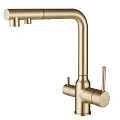 Смеситель для кухни ABBER Emotion AF8814G с подключением фильтра и выдвижной лейкой, золото матовое Смеситель для кухни ABBER Emotion AF8814G с подключением фильтра и выдвижной лейкой, золото матовое