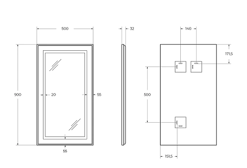 Зеркало BelBagno SPC-KRAFT-500-900-SENS-AL, 500x900x32 мм в алюминиевой раме с подсветкой и сенсорном Зеркало BelBagno SPC-KRAFT-500-900-SENS-AL, 500x900x32 мм в алюминиевой раме с подсветкой и сенсорном