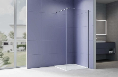 Душевая перегородка Aquatek AQ.WI.090.1GM стекло прозрачное, Walk In 90см, с держателем 1200мм, профиль оружейная сталь Душевая перегородка Aquatek AQ.WI.090.1GM стекло прозрачное, Walk In 90см, с держателем 1200мм, профиль оружейная сталь