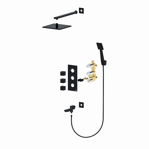 Душевая система Timo Tetra-thermo SX-0199/03SM встраиваемая с термостатом черный Душевая система Timo Tetra-thermo SX-0199/03SM встраиваемая с термостатом черный