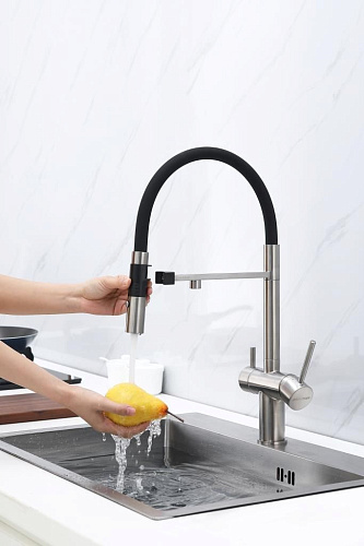 Смеситель для кухни Paulmark Gravity брашированная нерж.сталь Gr213888-BS Смеситель для кухни Paulmark Gravity брашированная нерж.сталь Gr213888-BS