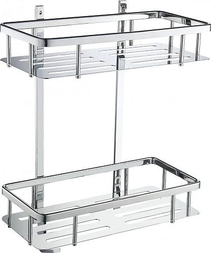 Полка Wonzon & Woghand 2-х ярусная, хром (WW-4141) Полка Wonzon & Woghand 2-х ярусная, хром (WW-4141)