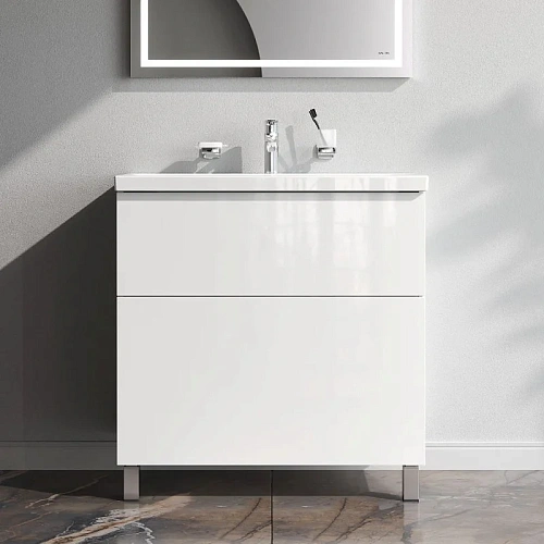 Тумба под раковину AM.PM Gem M90FSX0802WG напольная, 80 см push-to-open, белый, Тумба под раковину AM.PM Gem M90FSX0802WG напольная, 80 см push-to-open, белый,