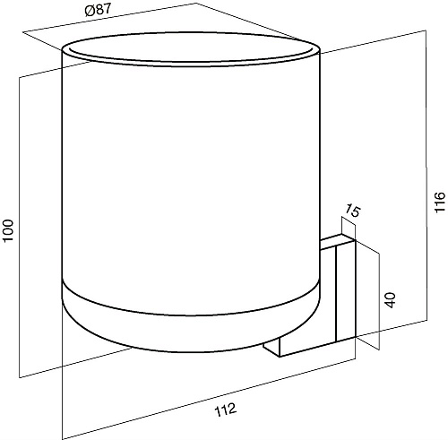 Стакан AM.PM Admire A1034300 с настенным держателем, стеклянный Стакан AM.PM Admire A1034300 с настенным держателем, стеклянный