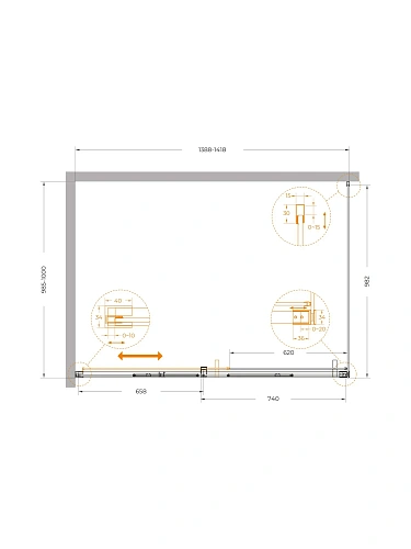 Душевой уголок CEZARES PLANE-AH-1-140/100-C-BORO 140x100 см Душевой уголок CEZARES PLANE-AH-1-140/100-C-BORO 140x100 см