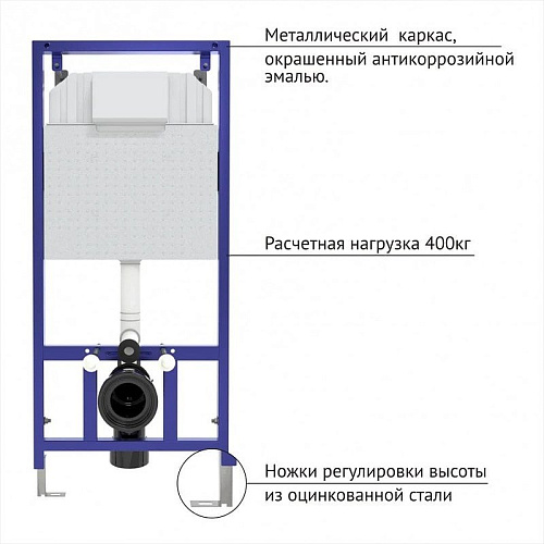 Инсталляция для унитаза BERGES NOVUM с кнопкой смыва, D7, белая/кнопка хром 040237 Инсталляция для унитаза BERGES NOVUM с кнопкой смыва, D7, белая/кнопка хром 040237