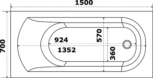 Акриловая ванна STWORKI Ольборг 150x70, с каркасом 557197 Акриловая ванна STWORKI Ольборг 150x70, с каркасом 557197