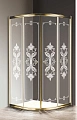 Душевой уголок CEZARES GIUBILEO-R-2-90-SCORREVOLE-CP-G 90x90см стекло с узором, профиль золото Душевой уголок CEZARES GIUBILEO-R-2-90-SCORREVOLE-CP-G 90x90см стекло с узором, профиль золото