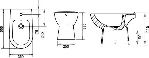 Биде напольное STWORKI Молде 6010 585071 Биде напольное STWORKI Молде 6010 585071