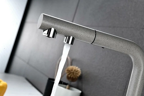 Смеситель для кухни Paulmark SERPENTINE серый Se213222-GR Смеситель для кухни Paulmark SERPENTINE серый Se213222-GR