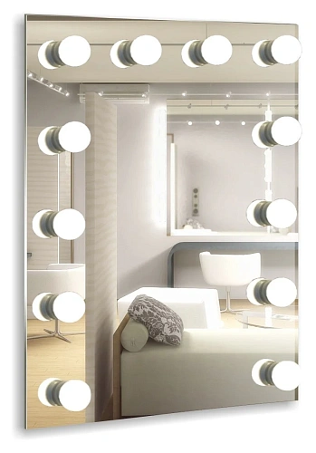 Зеркало SILVER MIRRORS 600x800 Гримерное, 12 ламп Бриджит (ФР-00000841) Зеркало SILVER MIRRORS 600x800 Гримерное, 12 ламп Бриджит (ФР-00000841)