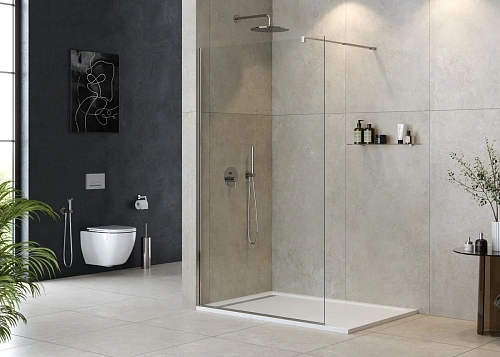 Душевая перегородка CEZARES LIBERTA-L-1-115-C-Cr 115см стекло прозрачное, профиль хром Душевая перегородка CEZARES LIBERTA-L-1-115-C-Cr 115см стекло прозрачное, профиль хром