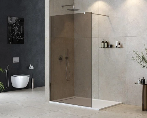 Душевая перегородка CEZARES LIBERTA-L-1-110-120-BR-Cr 110см стекло тонированное (бронза), профиль хром Душевая перегородка CEZARES LIBERTA-L-1-110-120-BR-Cr 110см стекло тонированное (бронза), профиль хром