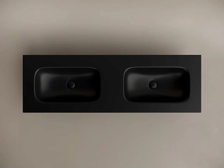 Раковина Ceramica Nova Grace CN7022MBwx мебельная 1410x457x137 с двумя чашами без отверстий под смеситель, черный матовый Раковина Ceramica Nova Grace CN7022MBwx мебельная 1410x457x137 с двумя чашами без отверстий под смеситель, черный матовый