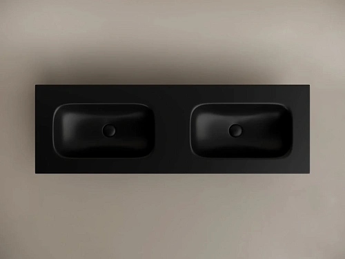Раковина Ceramica Nova Grace CN7022MBwx мебельная 1410x457x137 с двумя чашами без отверстий под смеситель, черный матовый Раковина Ceramica Nova Grace CN7022MBwx мебельная 1410x457x137 с двумя чашами без отверстий под смеситель, черный матовый