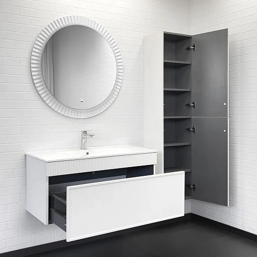 Тумба с раковиной Comforty Мадрид 100 00-00017864 белый матовый раковина Comforty 100E Тумба с раковиной Comforty Мадрид 100 00-00017864 белый матовый раковина Comforty 100E