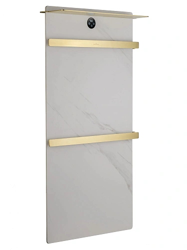 Полотенцесушитель электрический Wonzon & Woghand STUTTGART (WW-A504W-BG) с каменной плитой белый мрамор, брашированное золото Полотенцесушитель электрический Wonzon & Woghand STUTTGART (WW-A504W-BG) с каменной плитой белый мрамор, брашированное золото