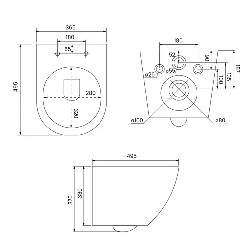 Комплект 2в1: подвесной унитаз и биде IDDIS Blanco (BLAR3BMi73) черный матовый Комплект 2в1: подвесной унитаз и биде IDDIS Blanco (BLAR3BMi73) черный матовый