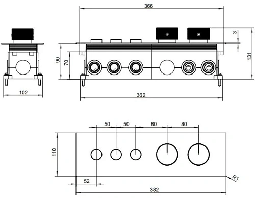 Смеситель для душа Allen Brau Liberty 5.33003-MG (с внутренней частью, 3 выхода) графит браш Смеситель для душа Allen Brau Liberty 5.33003-MG (с внутренней частью, 3 выхода) графит браш