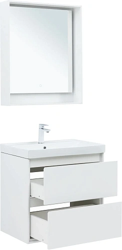 Тумба под раковину Aquanet Милан 70 белый глянец 00336368 подвесная Тумба под раковину Aquanet Милан 70 белый глянец 00336368 подвесная