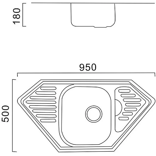 Кухонная мойка Haiba HBS5095, матовая сталь Кухонная мойка Haiba HBS5095, матовая сталь