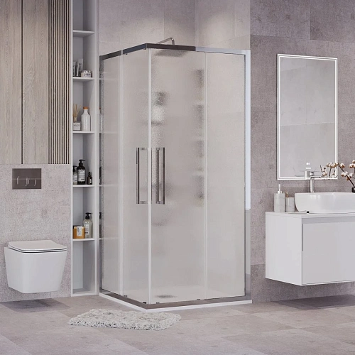 Душевой уголок GROSSMAN Cosmo 300.K33.02.9090.10.02 (90x90x195) квадрат,раздвижная,хром,стекло шиншилла Душевой уголок GROSSMAN Cosmo 300.K33.02.9090.10.02 (90x90x195) квадрат,раздвижная,хром,стекло шиншилла