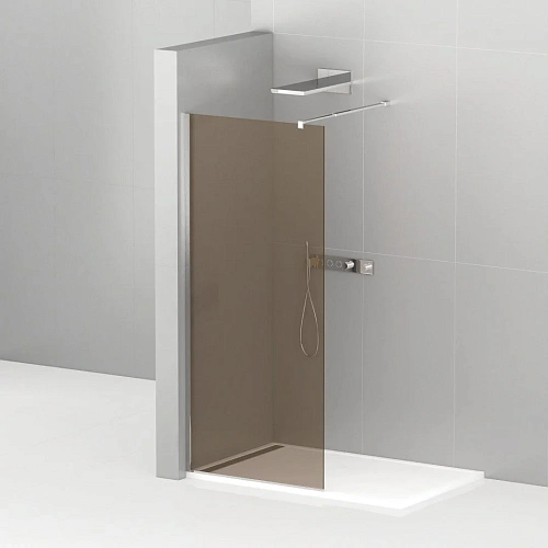 Душевая перегородка CEZARES LIBERTA-L-1-110-BR-Cr 110см стекло тонированное (бронза), профиль хром Душевая перегородка CEZARES LIBERTA-L-1-110-BR-Cr 110см стекло тонированное (бронза), профиль хром