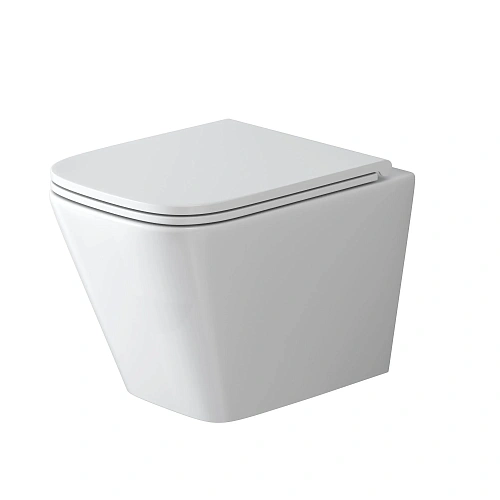 Унитаз подвесной GROSSMAN GR-4479SQ 490x345x355 безободковый смыв торнадо бесшумный с сиденьем Унитаз подвесной GROSSMAN GR-4479SQ 490x345x355 безободковый смыв торнадо бесшумный с сиденьем