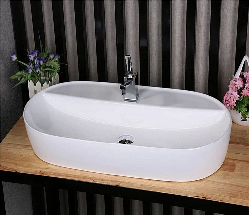 Раковина CeramaLux D1347 накладная, белый Раковина CeramaLux D1347 накладная, белый