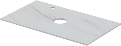 Столешница Aquanet Flat 80 00345781 мрамор, с отверстием слева Столешница Aquanet Flat 80 00345781 мрамор, с отверстием слева