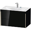 Картинка анонса товара «тумба с раковиной duravit xviu xv4615eb140c 80 см черный глянцевый»