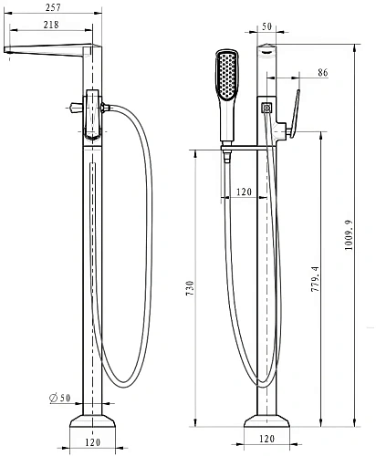 Смеситель для ванны Boheme VENTURO 379-SGM напольный Shine Gun Metall Смеситель для ванны Boheme VENTURO 379-SGM напольный Shine Gun Metall
