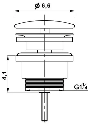 Донный клапан Vincea DBS-216MG, серая матовая крышка, без перелива Донный клапан Vincea DBS-216MG, серая матовая крышка, без перелива