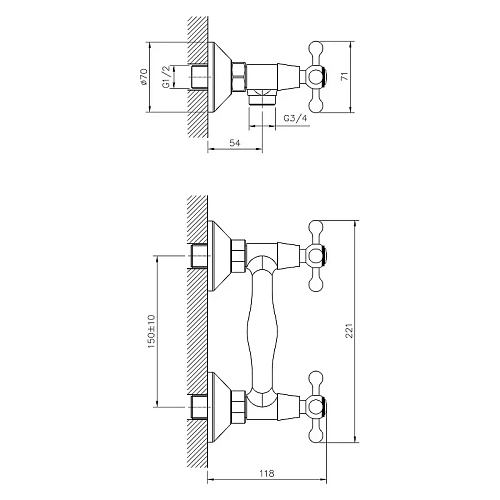 Смеситель для душа DECOROOM DR54055 Смеситель для душа DECOROOM DR54055