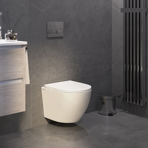 Комплект инсталляции BERGES NOVUM с клавишей смыва L3 хром глянец, унитазом OKUS Rimless 49 см и сиденьем микролифт, быстросъём 043386 Комплект инсталляции BERGES NOVUM с клавишей смыва L3 хром глянец, унитазом OKUS Rimless 49 см и сиденьем микролифт, быстросъём 043386