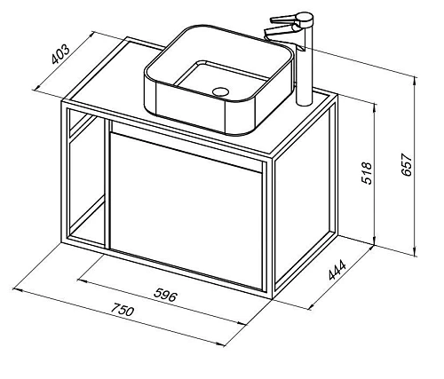 Тумба под раковину Aquanet Nova Lite Loft 75 R белый 00261649 Тумба под раковину Aquanet Nova Lite Loft 75 R белый 00261649