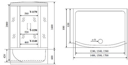 Душевая кабина Timo Standart T-6650 Silver Fabric (150x88x220) Душевая кабина Timo Standart T-6650 Silver Fabric (150x88x220)